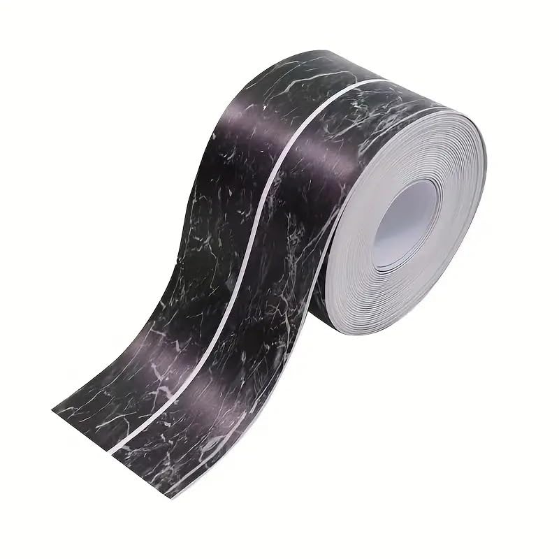 HASTHIP® 1 piece of PVC sealing strip, 3.2-meter self-adhesive for waterproof sealing tape, edge protection, sink, toilet and bathroom -Black HASTHIP® 1 piece of PVC sealing strip, 3.2-meter self-adhesive for waterproof sealing tape, edge protection, sink, toilet and bathroom -Black